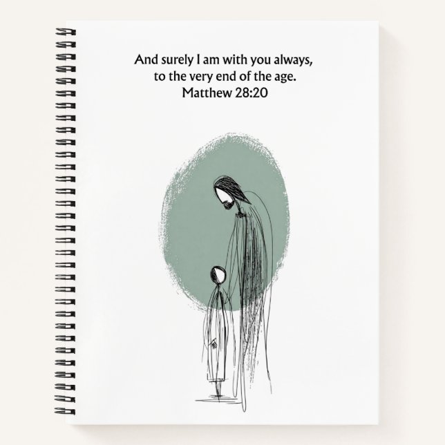 Matthew 28:20 Inspirational Faith Quote Notebook (Front)