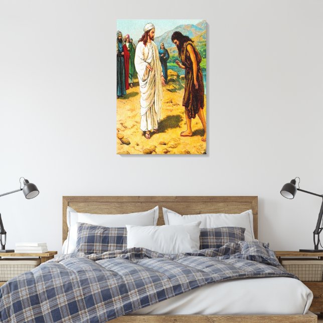 Matthew 3:13-15 Jesus Comes to John Canvas Print (Insitu(Bedroom))