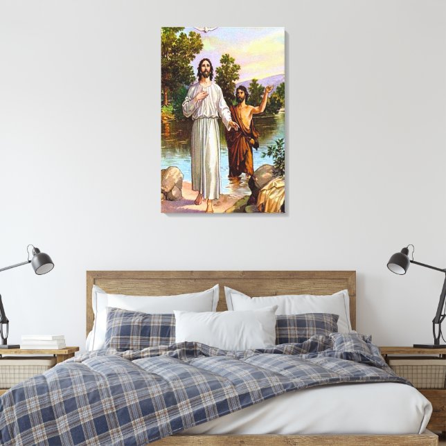 Matthew 3:13-17 Jesus Is Baptized Canvas Print (Insitu(Bedroom))