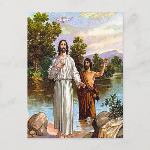 Matthew 313_17 Jesus Is Baptized postcard