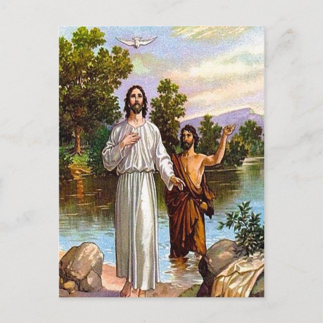 Matthew 3:13-17 Jesus Is Baptized postcard (Front)