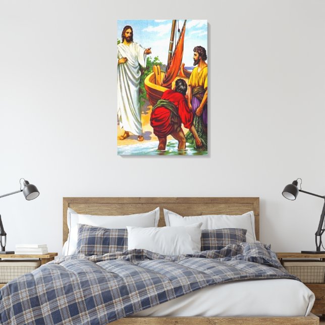 Matthew 4:18-22 Jesus Calls Fishermen 2 canvas Print (Insitu(Bedroom))