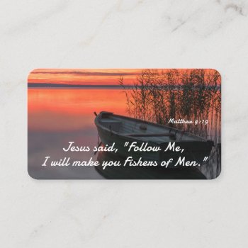 Matthew 4:19 Fishers Of Men Christian Bible Verse Business Card by CChristianDesigns at Zazzle