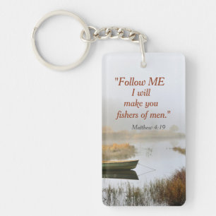 Matthew 4:19 I will make you fishers of men, Bible Keychain