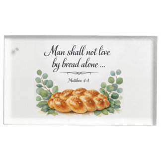 Matthew 4:4 Challah Board, Messianic Jewish Gift Place Card Holder