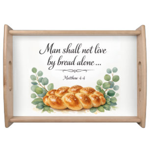 Matthew 4:4 Challah Board, Messianic Jewish Gift Serving Tray