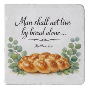 Matthew 4:4 Challah Board, Messianic Jewish Gift Trivet