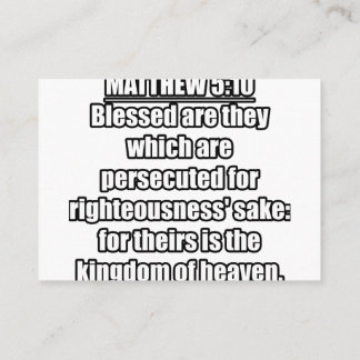 Matthew 5:10 KJV Bible Verse Typography Enclosure Card