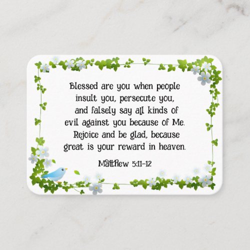 Matthew 511_12 Blessed are you Beatitudes Bible Business Card