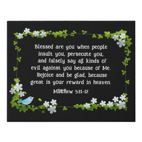 Matthew 511_12 Blessed are you Beatitudes Bible  Faux Canvas Print