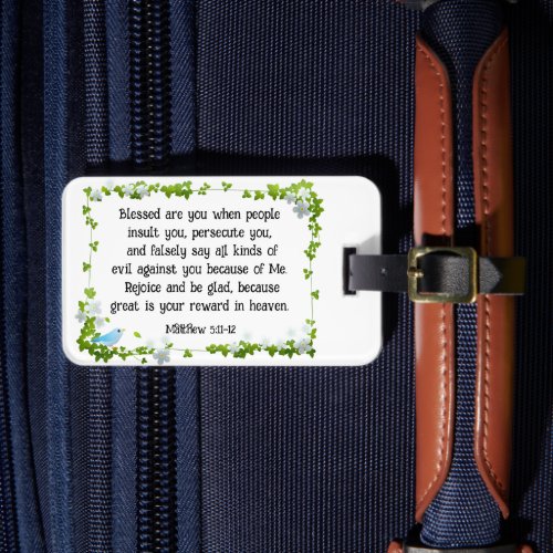 Matthew 511_12 Blessed are you Beatitudes Bible Luggage Tag