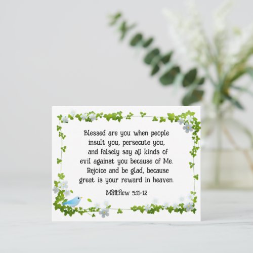 Matthew 511_12 Blessed are you Bible Flat Card