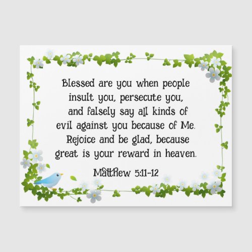 Matthew 511_12 Blessed are you Magnetic Card