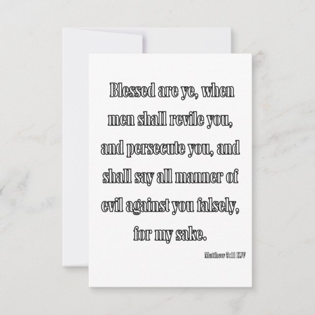 Matthew 5:11 KJV Bible Verse Greeting Card (Front)
