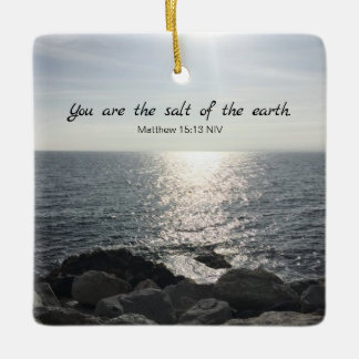 Matthew 5:13 You are the Salt of the Earth Ocean Ceramic Ornament