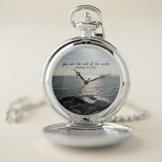 Matthew 5:13 You are the Salt of the Earth Ocean Pocket Watch (Inside)