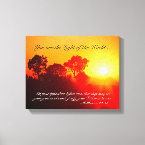 Matthew 5 14_16 You are the Light of the World Canvas Print