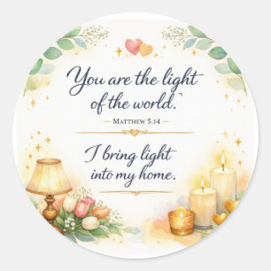 Matthew 5:14 Bible Verse, Messianic Home Decor,  Classic Round Sticker