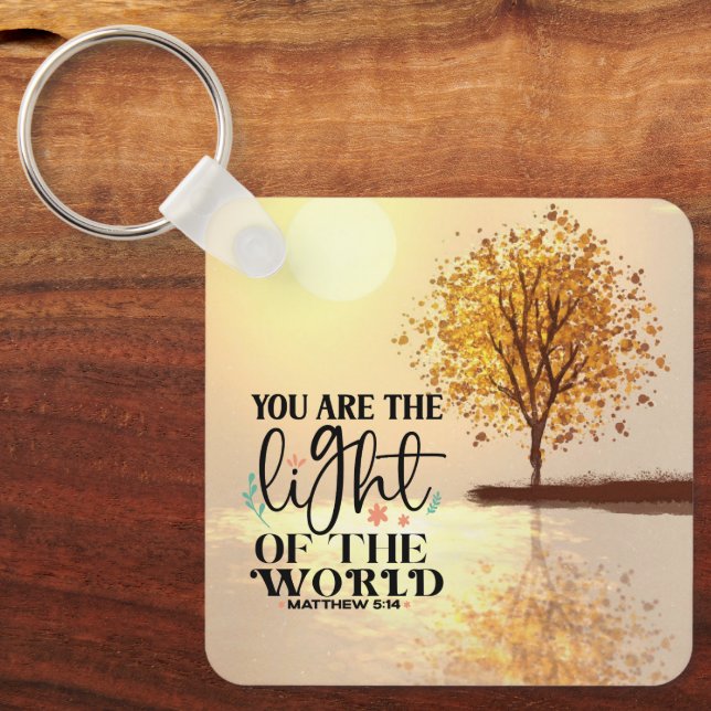 Matthew 5:14 You are the Light Christian Bible Keychain (Front)