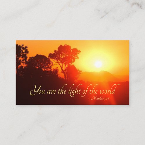Matthew 514 You are the Light of the World Bible Business Card