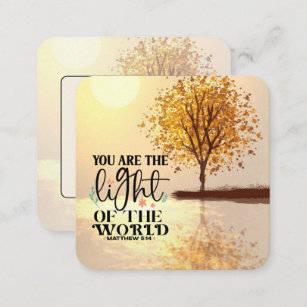 Matthew 5:14 You are the Light of the World Bible Square Business Card
