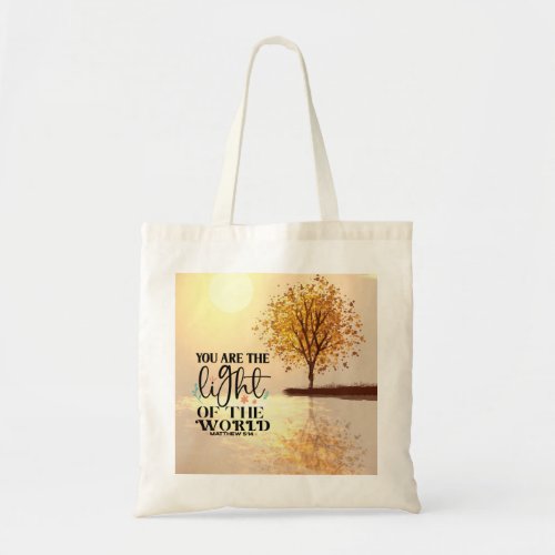 Matthew 514 You are the Light of the World Bible Tote Bag
