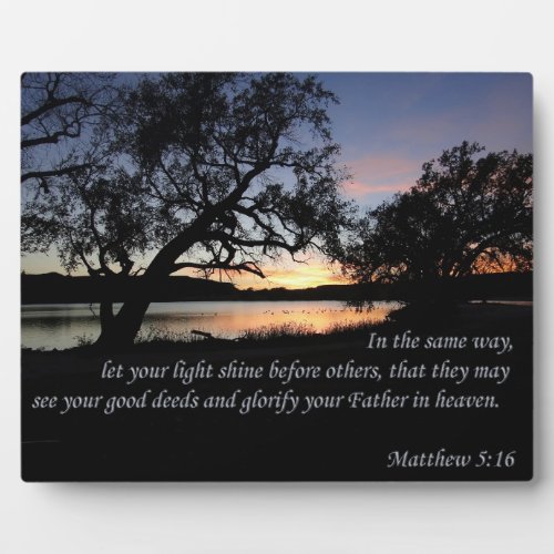 Matthew 516 Let Your Light Shine Plaque