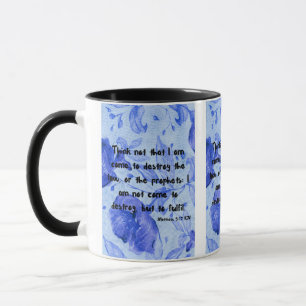 Matthew 5:17 KJV Bible Scripture Pic Two-Tone Mug
