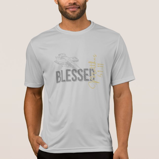 Matthew 5:1–11 Christian T-Shirt Blessed (Front)