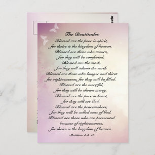 Matthew 5:3-10 Beatitudes Sermon on the Mount Postcard