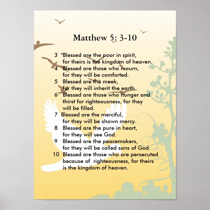 Matthew 5 3 10 Jesus sermon Poster