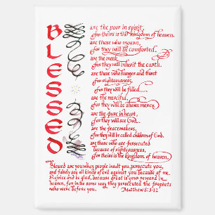 Matthew 5 3 12 Blessed Bible Verse Christian Magnet