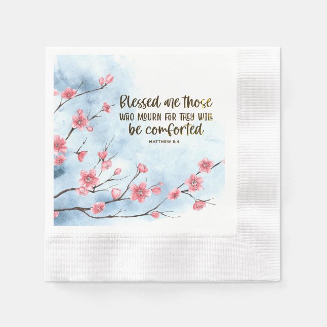 Matthew 5:4 Blessed are those who Mourn Bible Napkins (Front)