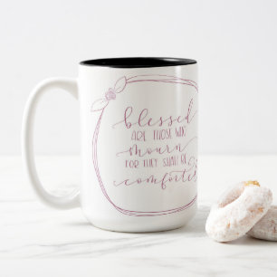 Matthew 5:4 blessed are those who mourn floral mug
