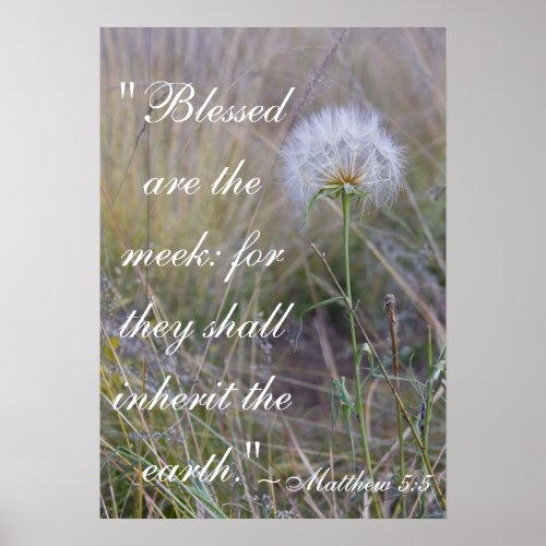 Matthew 55 blessed are the meek poster
