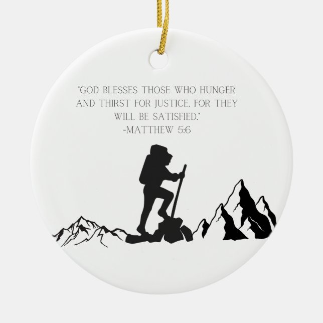 Matthew 5:6 Scripture Christmas Ornament (Front)