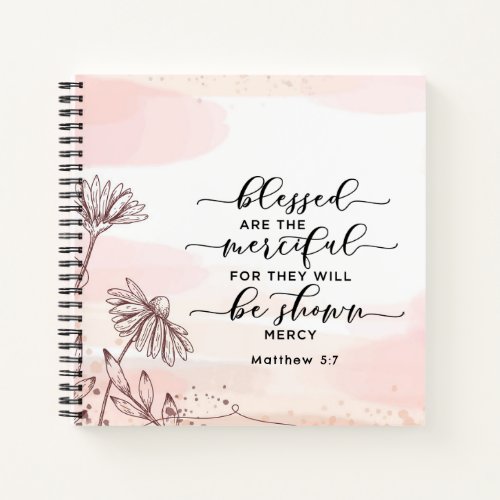 Matthew 57 Blessed are the Merciful Bible Verse Notebook