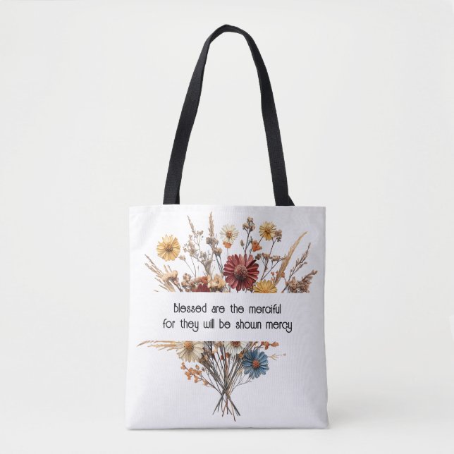 Matthew 5:7 Tote Bag (Front)