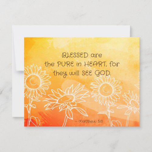 Matthew 58 Blessed are Pure in Heart Bible Flat Card