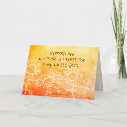 Matthew 58 Blessed are Pure in Heart Bible Verse Card