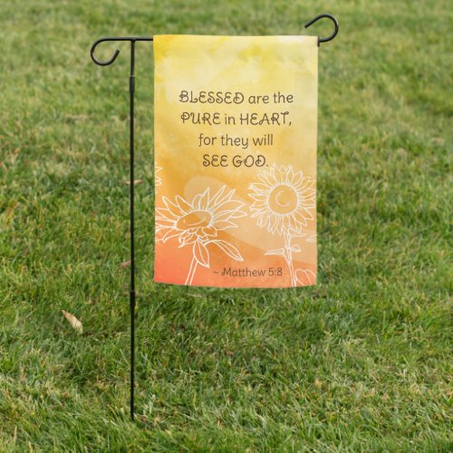 Matthew 5 8 Blessed are Pure in Heart Bible Verse Garden Flag