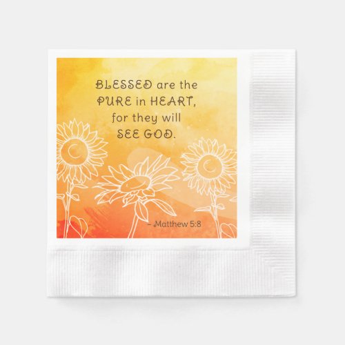 Matthew 5 8 Blessed are Pure in Heart Bible Verse Napkins