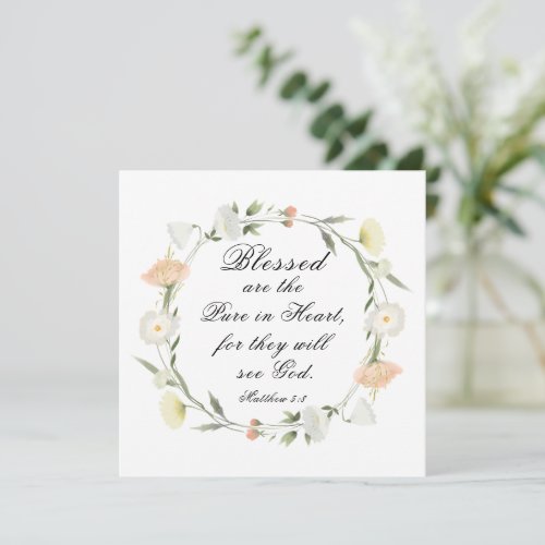 Matthew 58 Blessed are Pure in Heart Flat Card