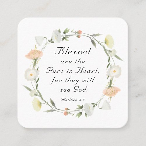 Matthew 58 Blessed are the Pure in Heart Bible  Square Business Card