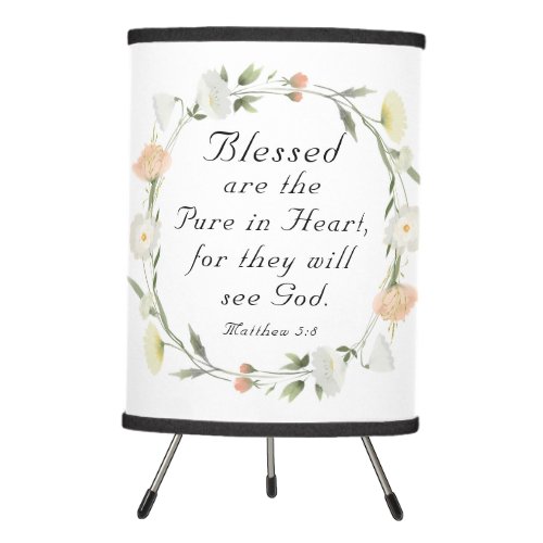 Matthew 58 Blessed are the Pure in Heart Bible  Tripod Lamp