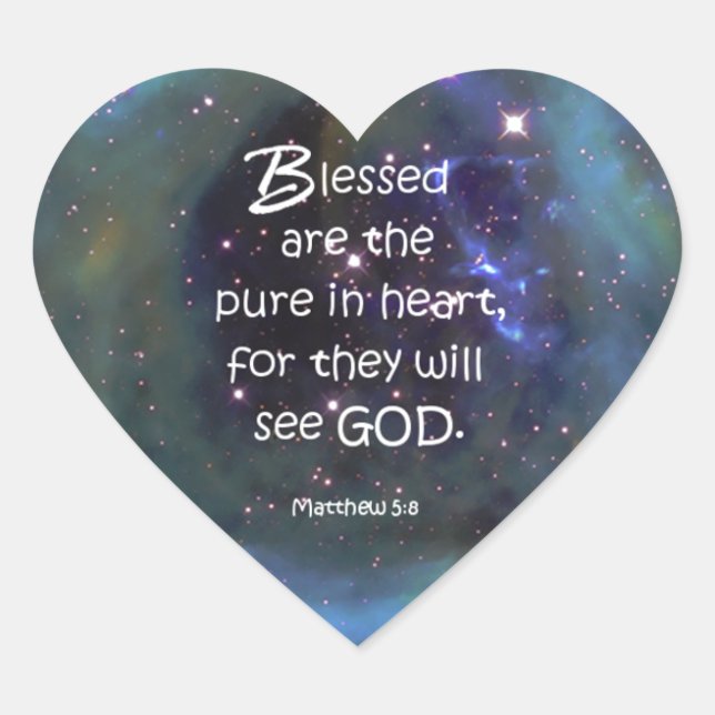 Matthew 5:8 heart sticker (Front)