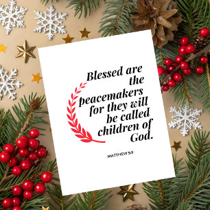 Matthew 5:9 Bible Verse Christmas Greeting Card 