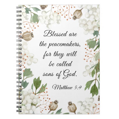 Matthew 5 9 Blessed are the Peacemakers Beatitudes Notebook
