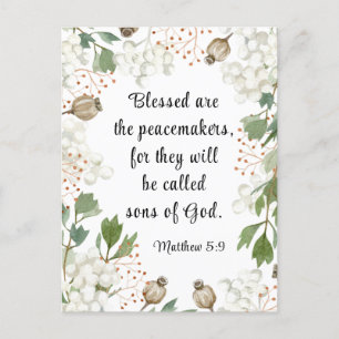 Matthew 5 9 Blessed are the Peacemakers Bible Postcard