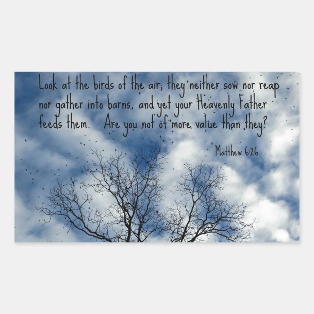 Matthew 6:26 Look at the birds of the air... Rectangular Sticker (Front)